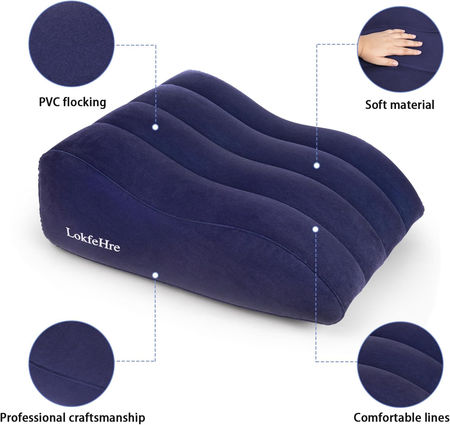 Almohada de cuña para dormir  Almohada inflable de elevación de piernas para hinchazón, circulación, alivio del dolor de piernas y espalda, soporte