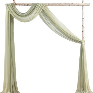 Serra Flora 2 paneles de tela de gasa transparente de 29 x 20 pies para boda Serra Flora 2 paneles de tela de gasa transparente de 29 x 20 pies para boda