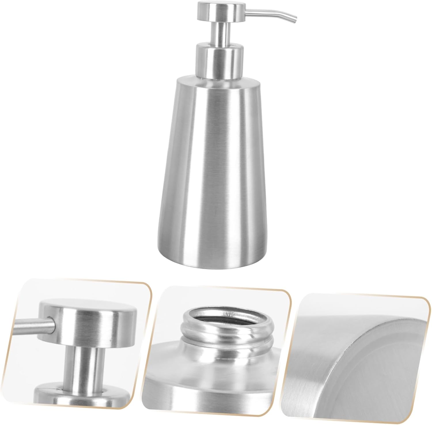 FOMIYES Botella de espuma de metal para lavar platos, botella de espuma de jabón líquido, botella de bomba de jabón líquido, botella dispensador de