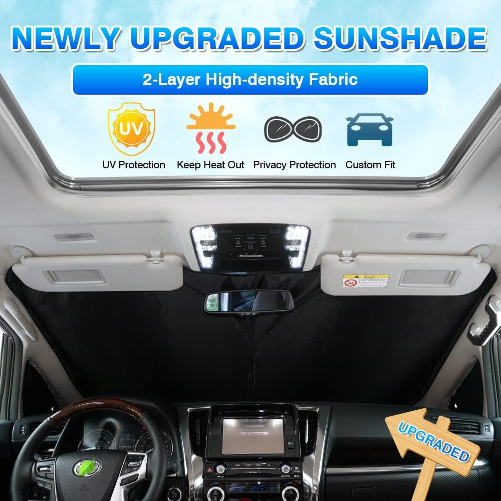 T TGBROS Parasol para parabrisas 2017-2023 Mazda CX-5 para ventana, plegable, protector solar, cubierta de poliéster reflectante que bloquea el
