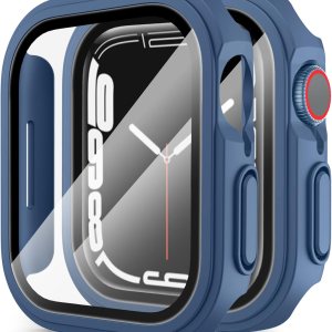 Vancle Funda para Apple Watch Series 8 Series 7 Protector de pantalla de 1.614 in, cubierta protectora completa de policarbonato duro con vidrio Vancle Funda para Apple Watch Series 8 Series 7 Protector de pantalla de 1.614 in, cubierta protectora completa de policarbonato duro con vidrio