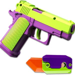 Dreamplay Juego de 2 pistolas de juguete para la ansiedad, 2 piezas de plástico 3D Mini 1911 Fidget Gun Knife Toy Adult Slider, juguete de pistola Dreamplay Juego de 2 pistolas de juguete para la ansiedad, 2 piezas de plástico 3D Mini 1911 Fidget Gun Knife Toy Adult Slider, juguete de pistola