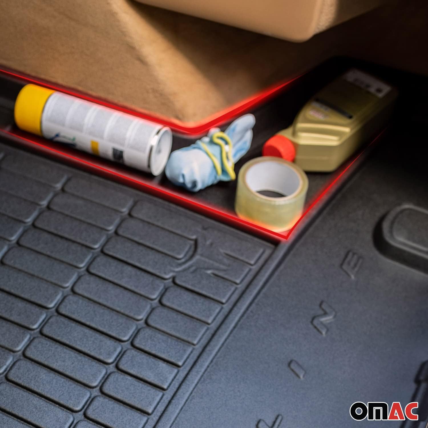 OMAC Alfombrillas prémium para maletero de BMW Serie 5 F10 Sedan 2011-2016 moldeadas en 3D  Goma TPE negra protegida para todo tipo de clima, sin