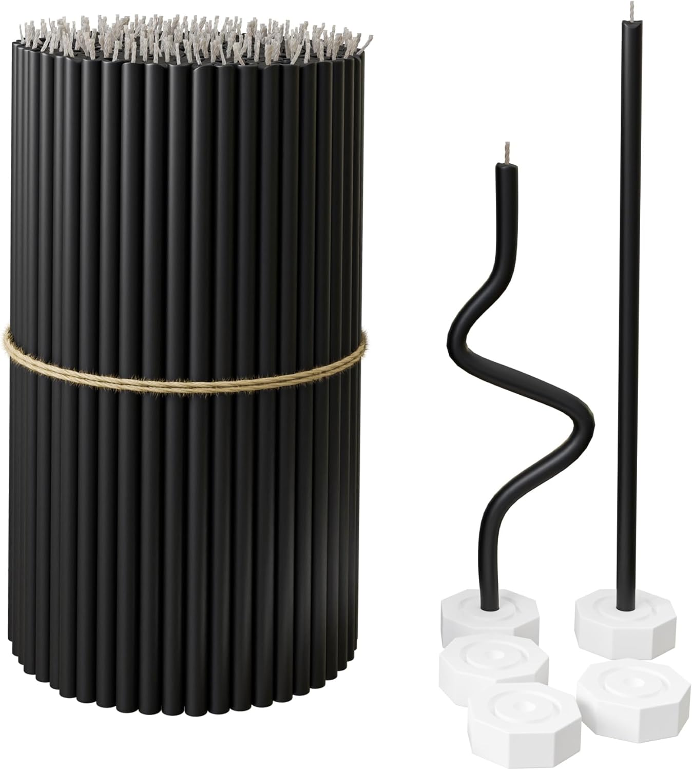 BlueBee – Velas de cera de abeja pura a granel para el hogar, 200 velas altas y delgadas + 5 soportes, aroma a miel, sin humo, de larga duración,