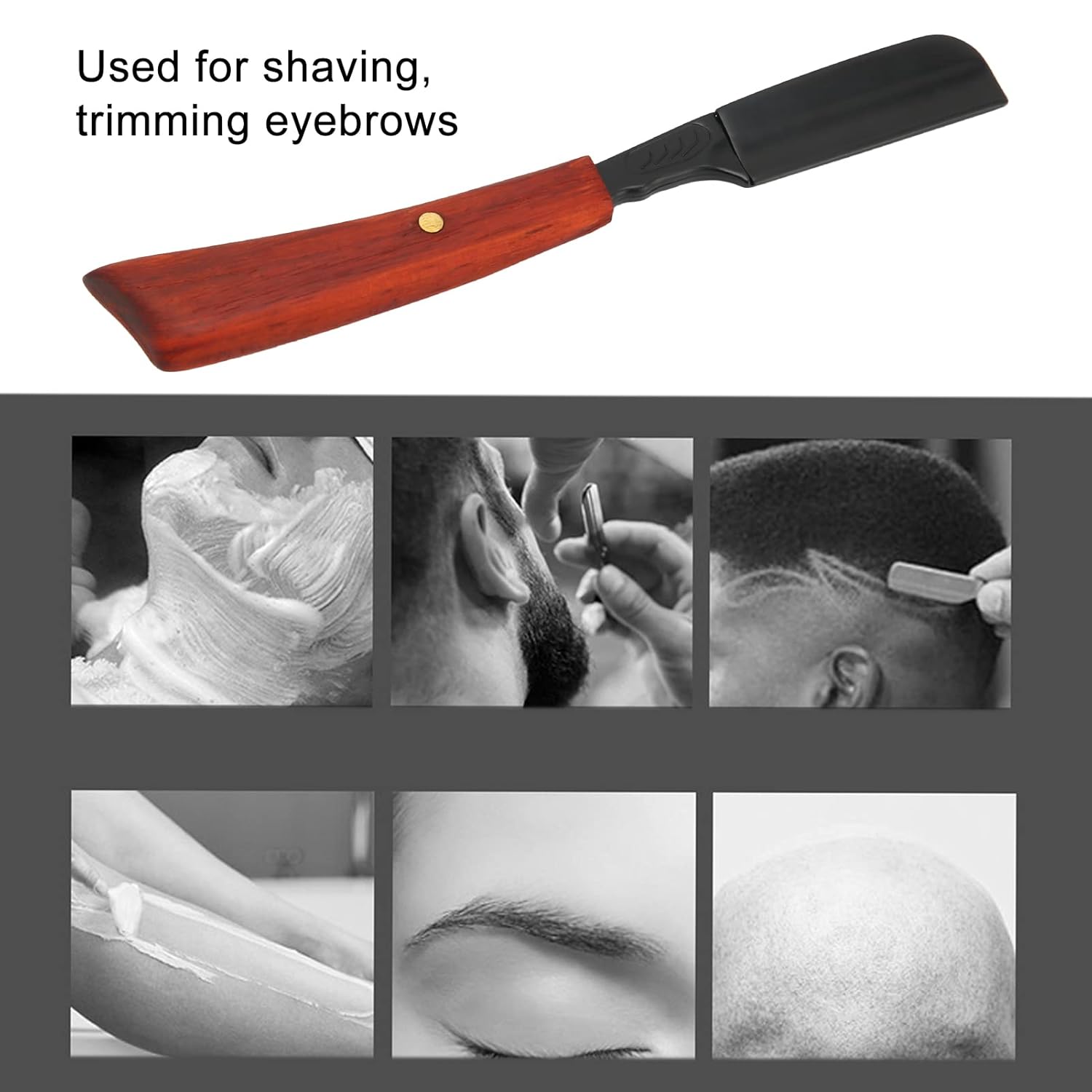 Soporte profesional para afeitadora de borde recto, no plegable, mango recto, soporte para afeitadora de corte de aleación de zinc para cabello,