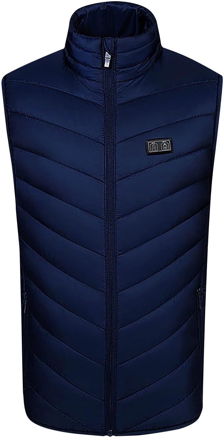 Chaleco térmico para hombres y mujeres, chaleco térmico de talla grande para montar en motocicleta, 9 zonas de calefacción, chaqueta térmica con