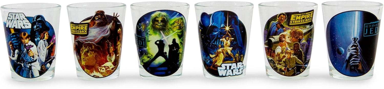 Silver Buffalo Star Wars Original Trilogy – Mini vasos de chupito de 2 onzas  Juego de 6