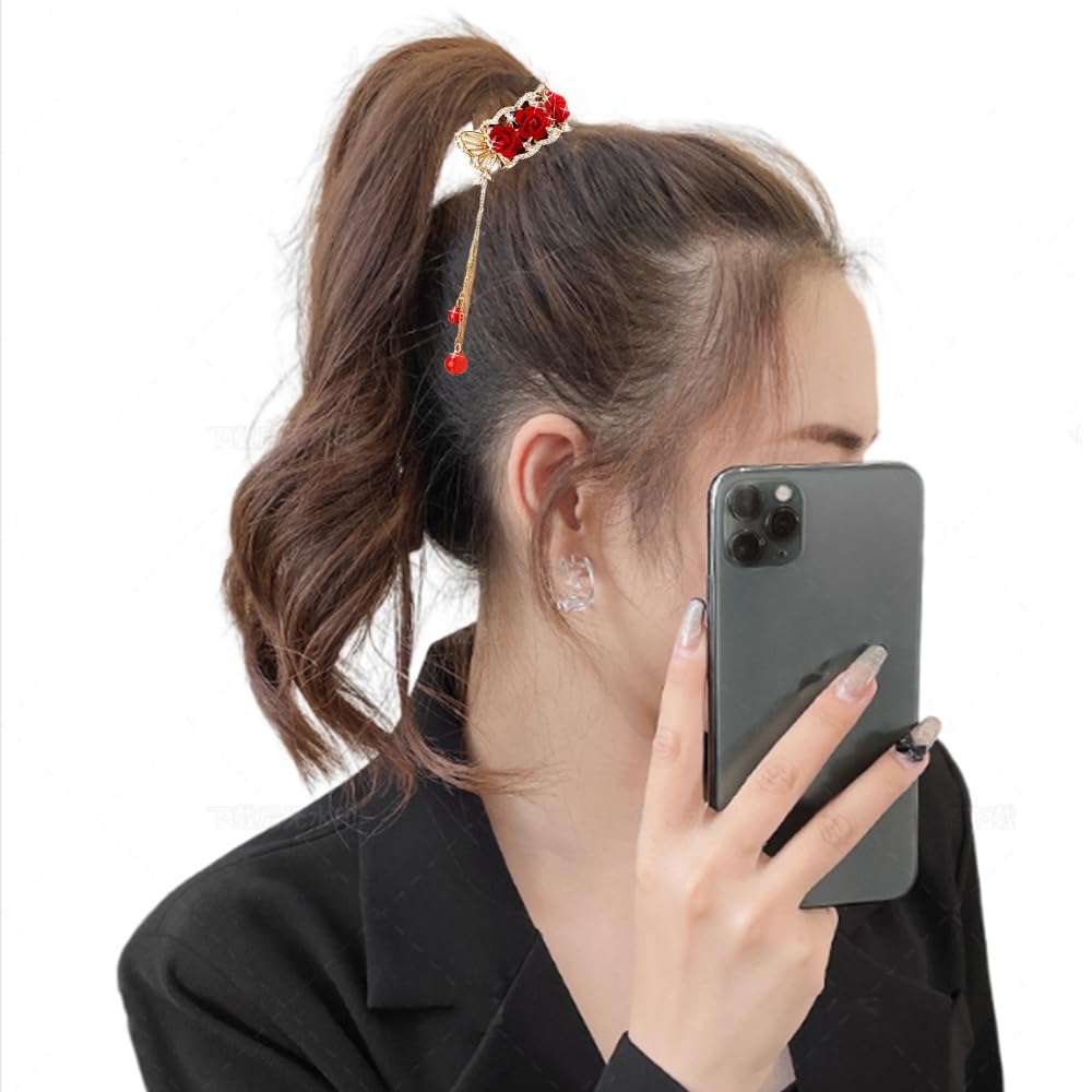 Pinzas pequeñas de cristal para cola de caballo alta, pinzas para cola de caballo para mujer, accesorios de cabello largo para mujeres, soportes