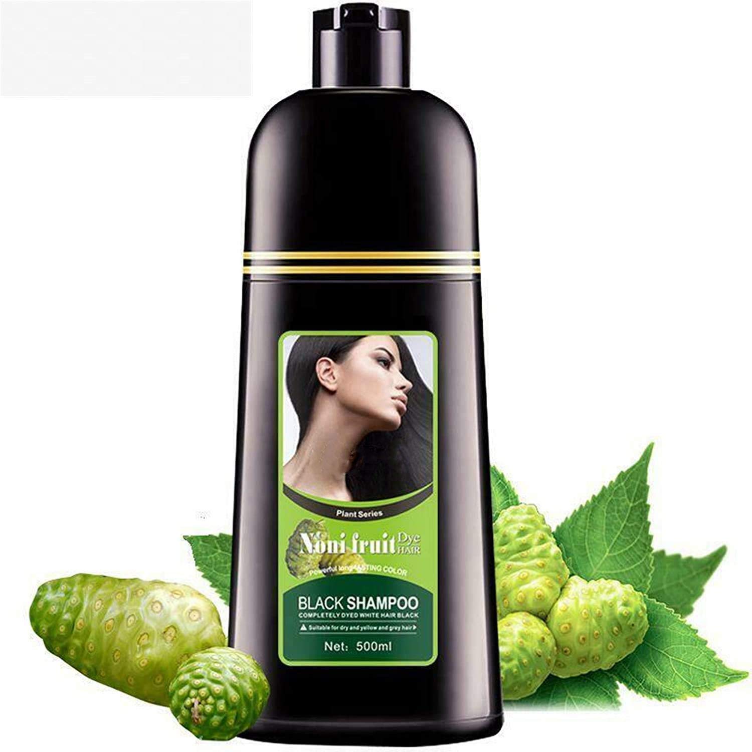 Deysen Tinte natural orgánico rápido para el cabello solo 5 minutos Noni Plant Black Champú, champú para cabello negro, champú para el crecimiento