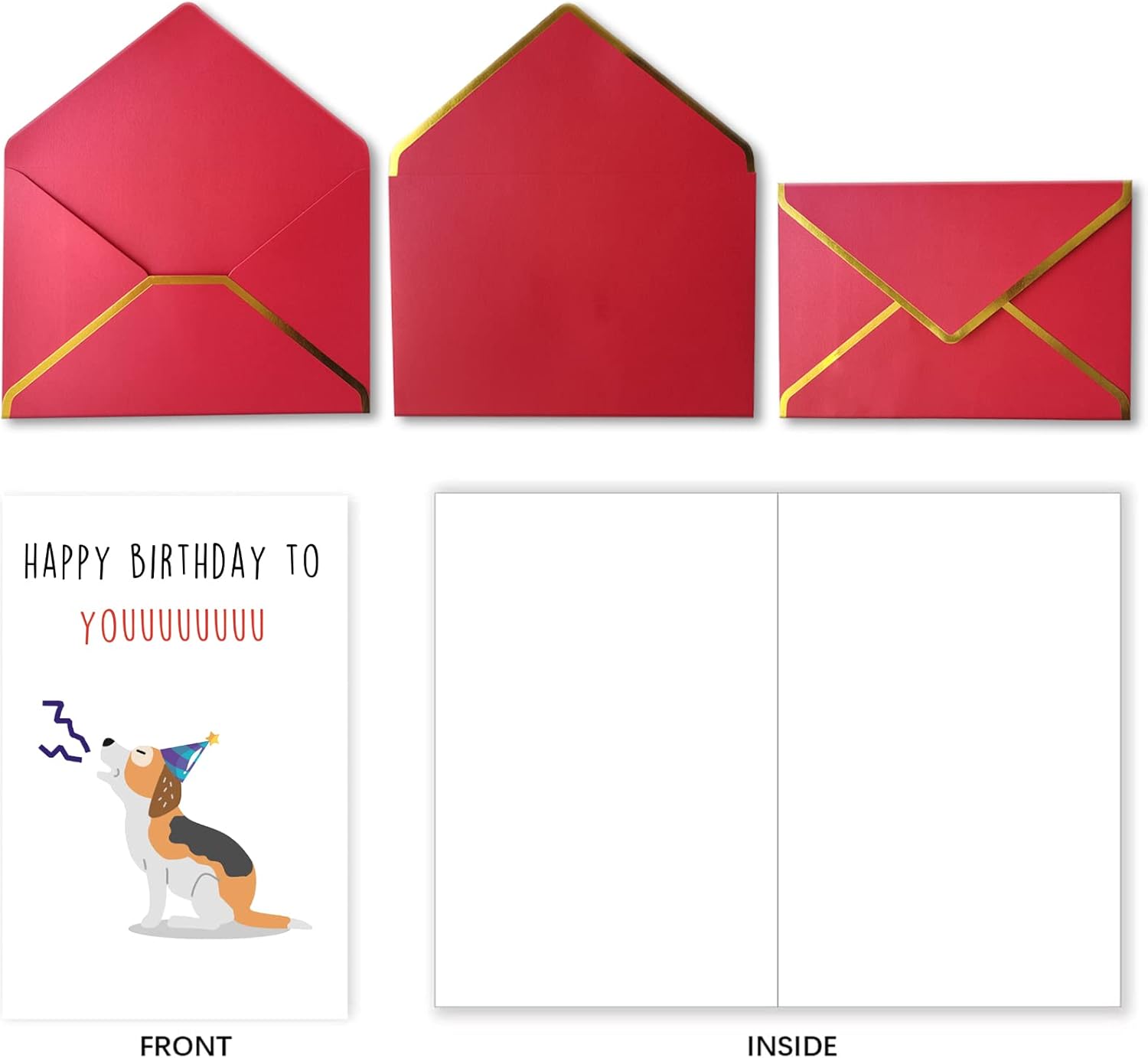 Ziwenhu Tarjeta de cumpleaños de perro linda para mamá papá, tarjeta de cumpleaños especial de cachorro de perro, divertida tarjeta de felicitación