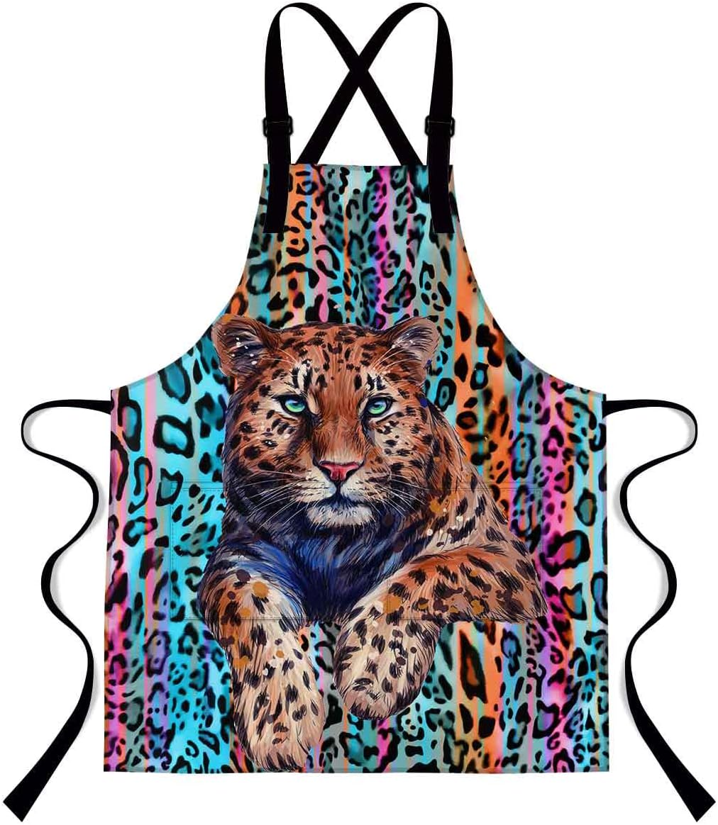 Delantal de animales de 33.4 x 27.5 pulgadas delantal para mascotas, delantal de cocina para gatos y perros, Multi-10