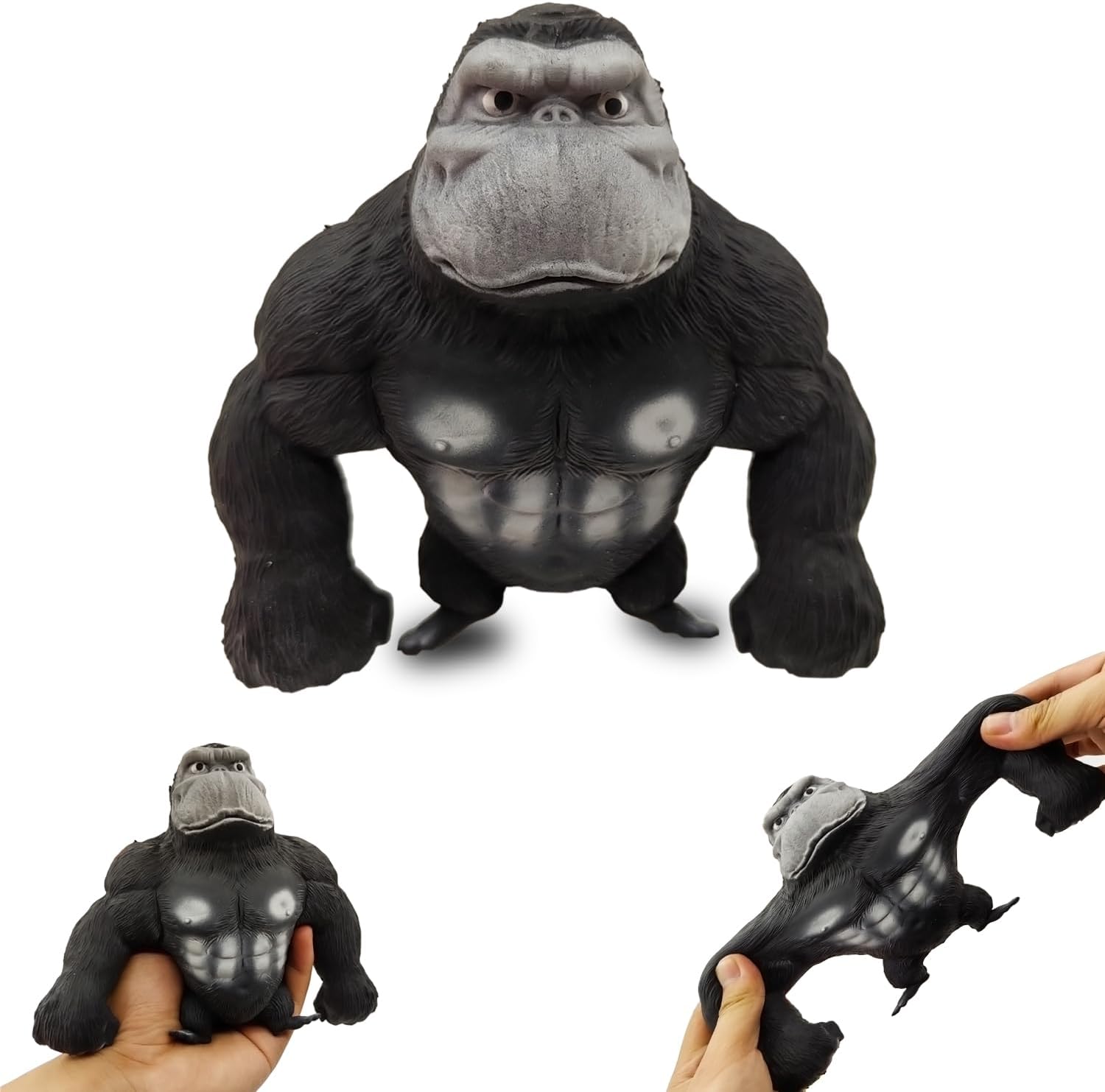 Gorila elástica de mono blando grande, juguete sensorial para aliviar el estrés para niños y adultos, juguete de mono de goma para autismo, TDAH,