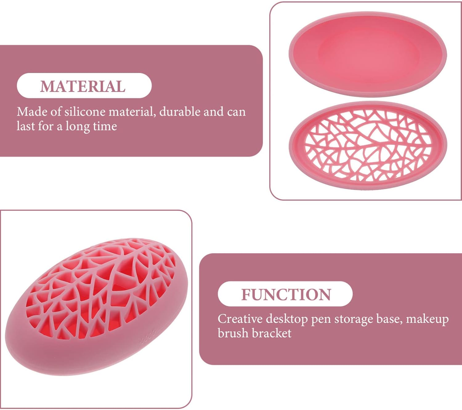 Zerodeko Soporte de silicona para brochas de maquillaje, soporte portátil para cosméticos de mesa, soporte de secado de brochas, estante de