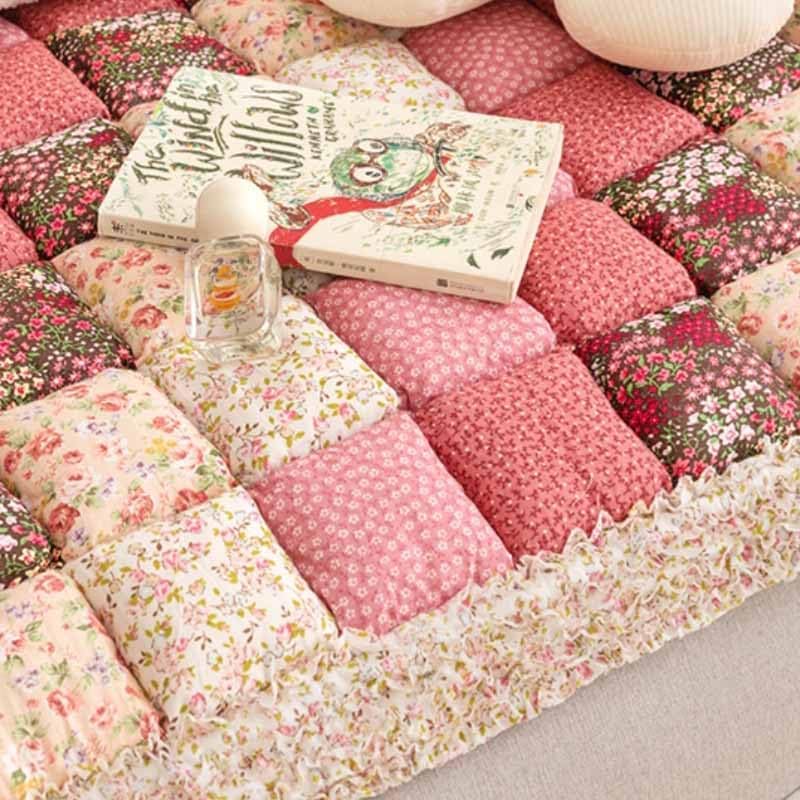 Yavozokl Funda protectora de algodón hecha a mano para otoño, invierno, jardín, elegante, de algodón, lavable y colorida, protector de cojín grande
