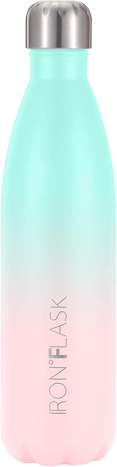 IRON FLASK – Botella de agua de hierro, estilo retro, 12 onzas, 17 onzas, 25 onzas, acero inoxidable aislado al vacío, frío y caliente, moderno, de