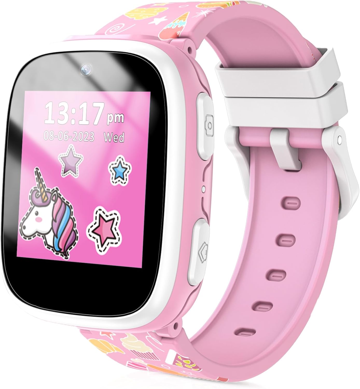 Reloj inteligente para niños, relojes para niños con 15 juegos, 2 cámaras, video, rastreador de hábitos, contador de pasos, 10 historias,