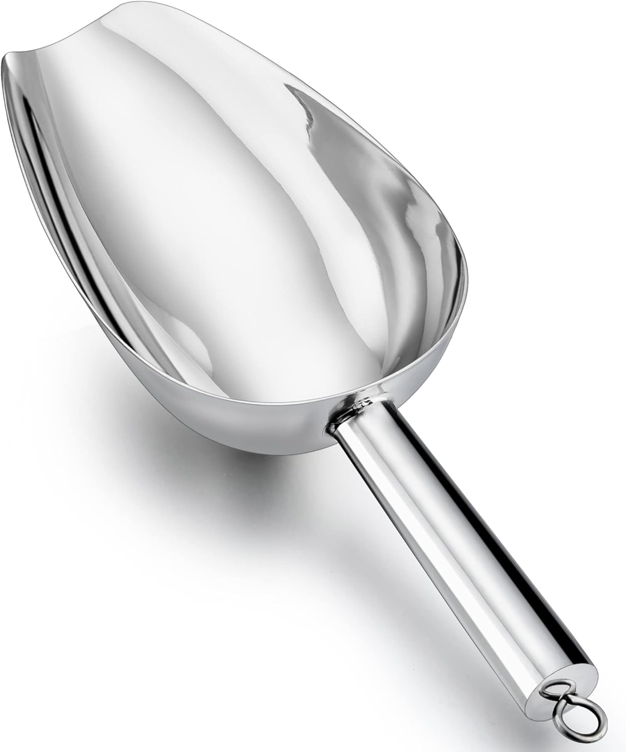 LIANYU Cuchara de hielo grande, cuchara de acero inoxidable de 24 onzas, cucharas de alimentos de metal para cubitos de hielo, cuchara de utilidad