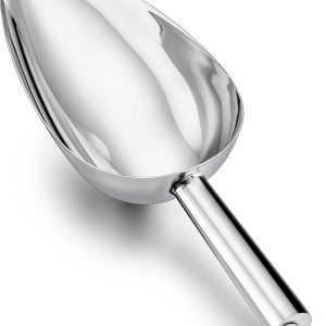 LIANYU Cuchara de hielo grande, cuchara de acero inoxidable de 24 onzas, cucharas de alimentos de metal para cubitos de hielo, cuchara de utilidad LIANYU Cuchara de hielo grande, cuchara de acero inoxidable de 24 onzas, cucharas de alimentos de metal para cubitos de hielo, cuchara de utilidad