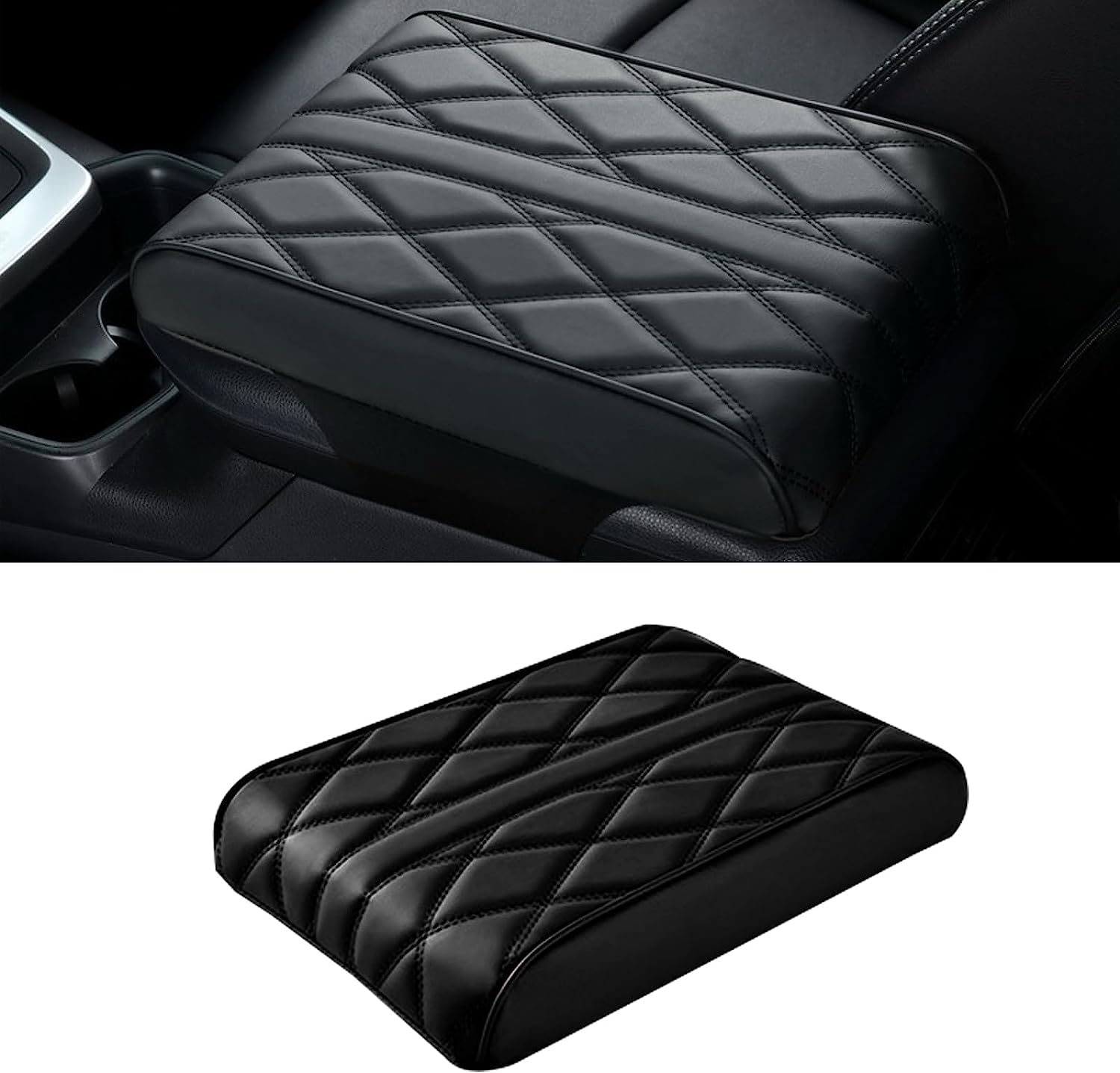 gunhunt Pack-1 almohadilla para reposabrazos de automóvil, funda de cuero de espuma viscoelástica, funda de consola central de automóvil,