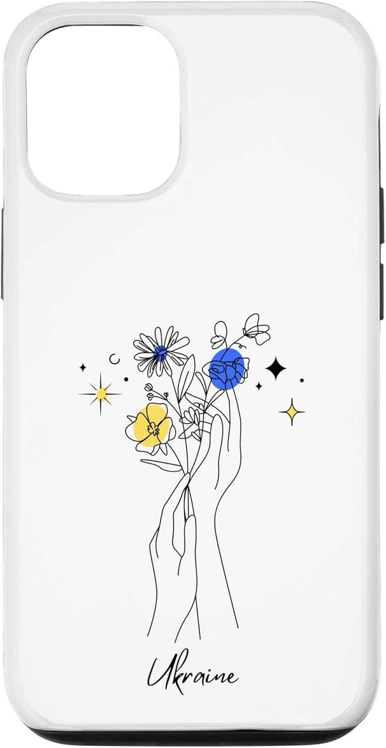iPhone 1212 Pro Ucrania ramo de flores con bandera ucraniana colores paz amor caso