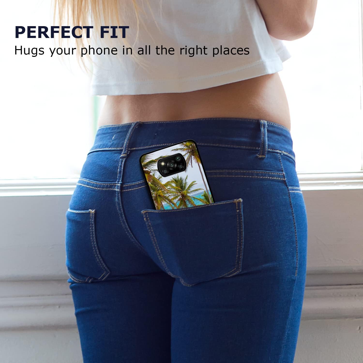 SM Cases – Funda de TPU de goma para Xiaomi Poco X3 NFCPoco Pro, diseño de palmera tropical en la playa, diseño impreso protector a prueba de golpes