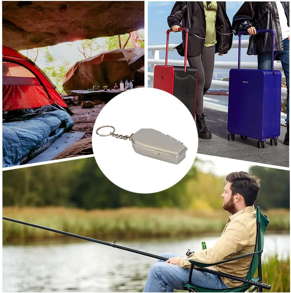 Cenicero portátil de hojalata de bolsillo, mini soporte para cenizas con tapas para uso al aire libre fácil de llevar cuando viajas y acampas