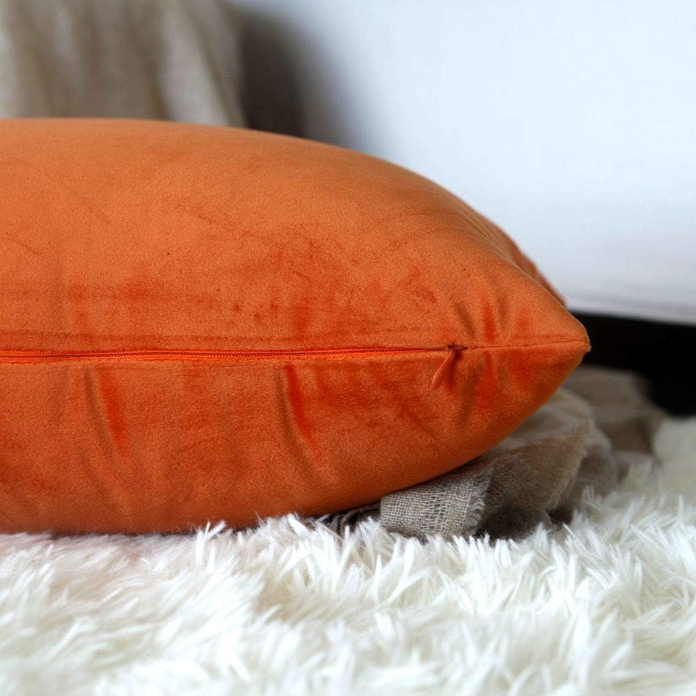Artcest – Juego de 2 fundas de terciopelo para cojines decorativos, fundas para cojines decorativos sólidos para sofá y cama