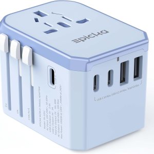EPICKA Adaptador de viaje universal, adaptador de enchufe de alimentación internacional con 3 puertos USB-C y 2 puertos USB-A, cargador de pared EPICKA Adaptador de viaje universal, adaptador de enchufe de alimentación internacional con 3 puertos USB-C y 2 puertos USB-A, cargador de pared