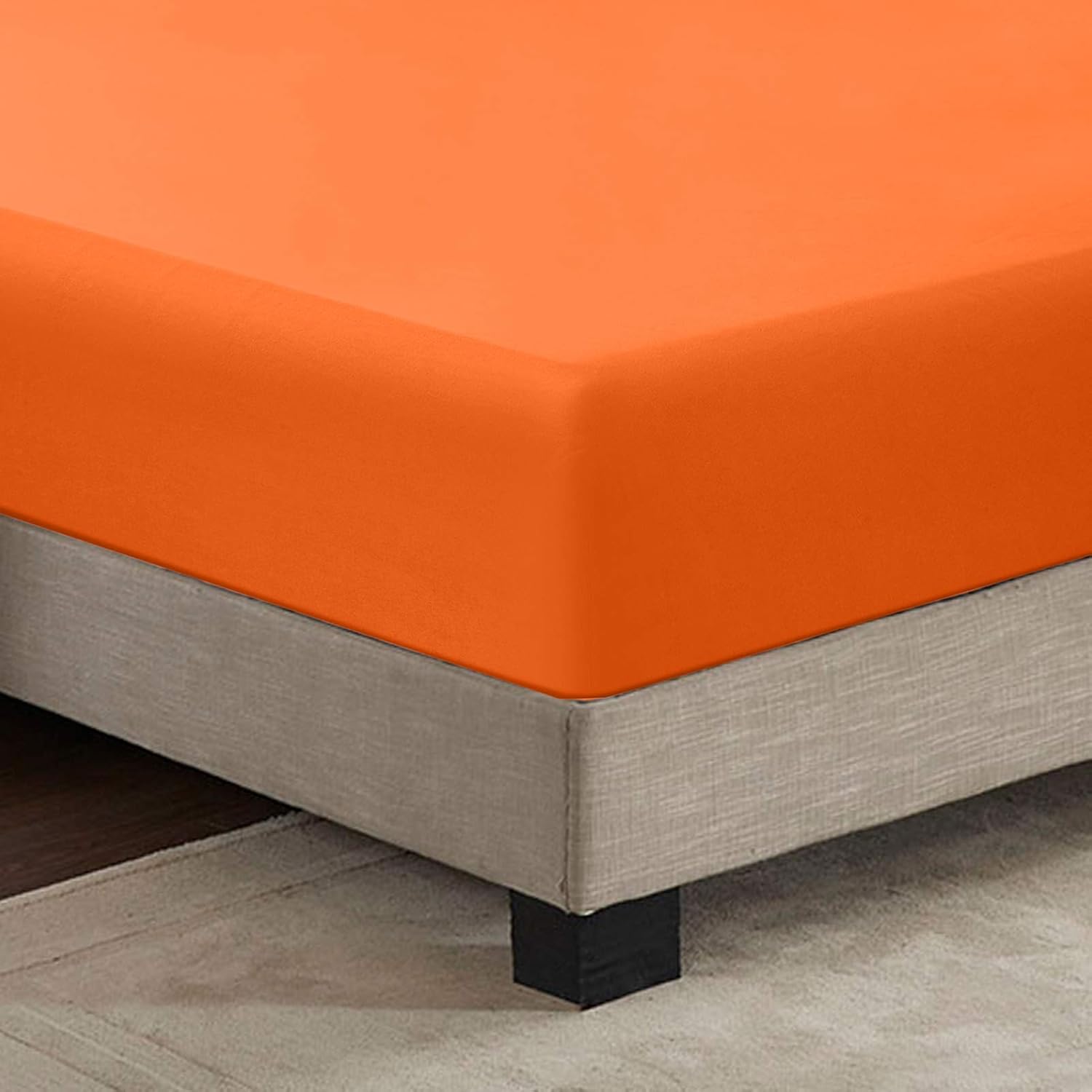 ARTALL Juego de sábanas de microfibra suave de 4 piezas con bolsillo profundo, tamaño King, naranja