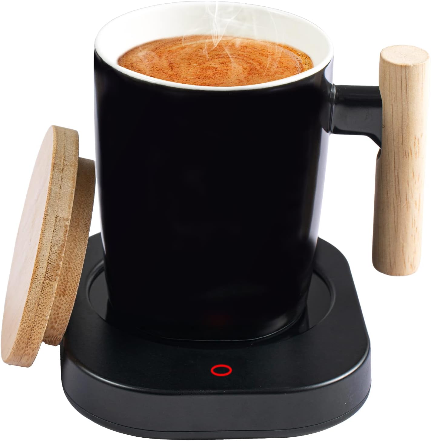 HOWAY Coffee Mug Warmer Set, Self Heating Temperature Control, 14oz with Lid