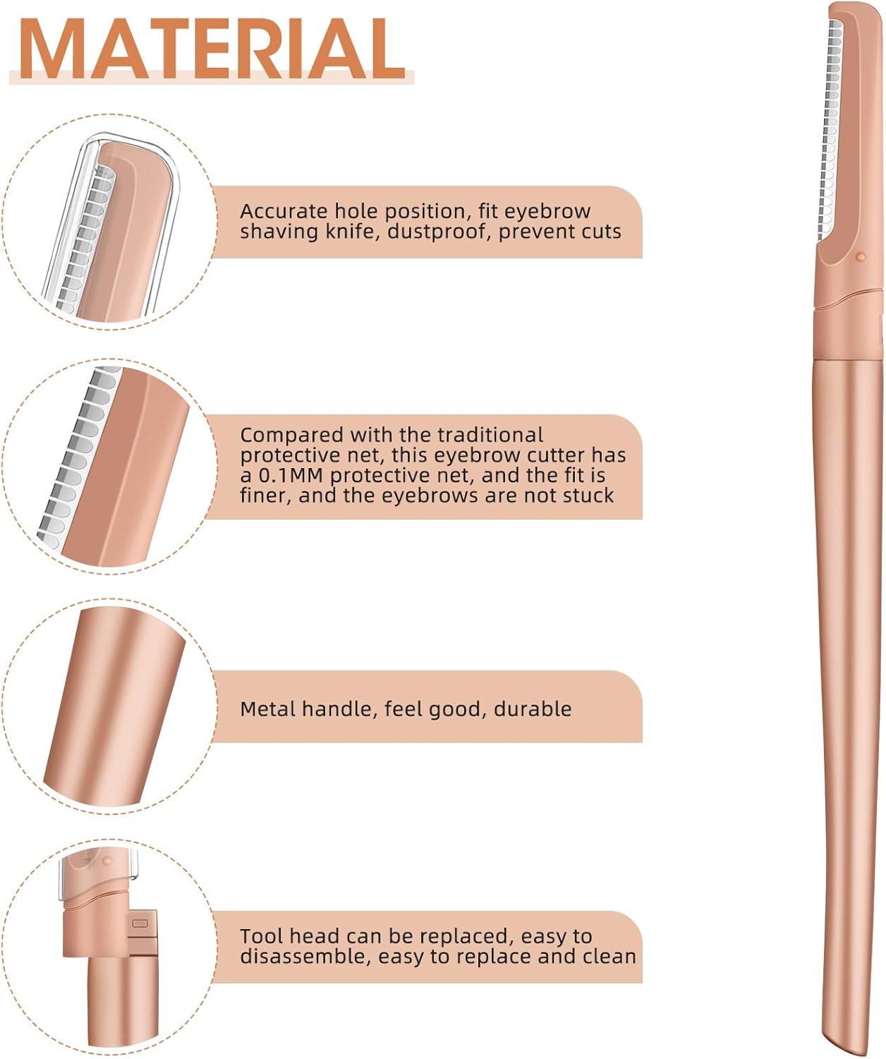 FYB Recortadoras de cejas, para mujeres y hombres, 5 piezas de acero inoxidable con cubierta de seguridad, multiusos, 2 exfoliantes y 3 recortadores