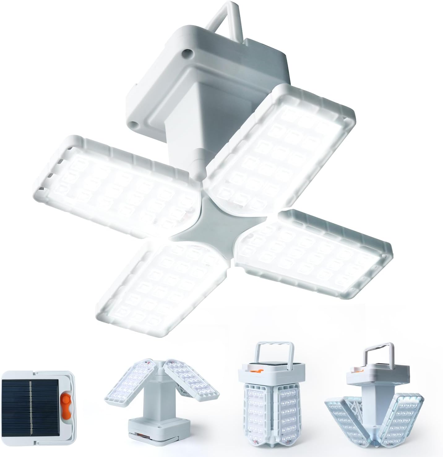 Faroles solares para acampar recargables de 5600 lúmenes, linterna de camping plegable, funciona con energía solar, 3 modos de iluminación, luces