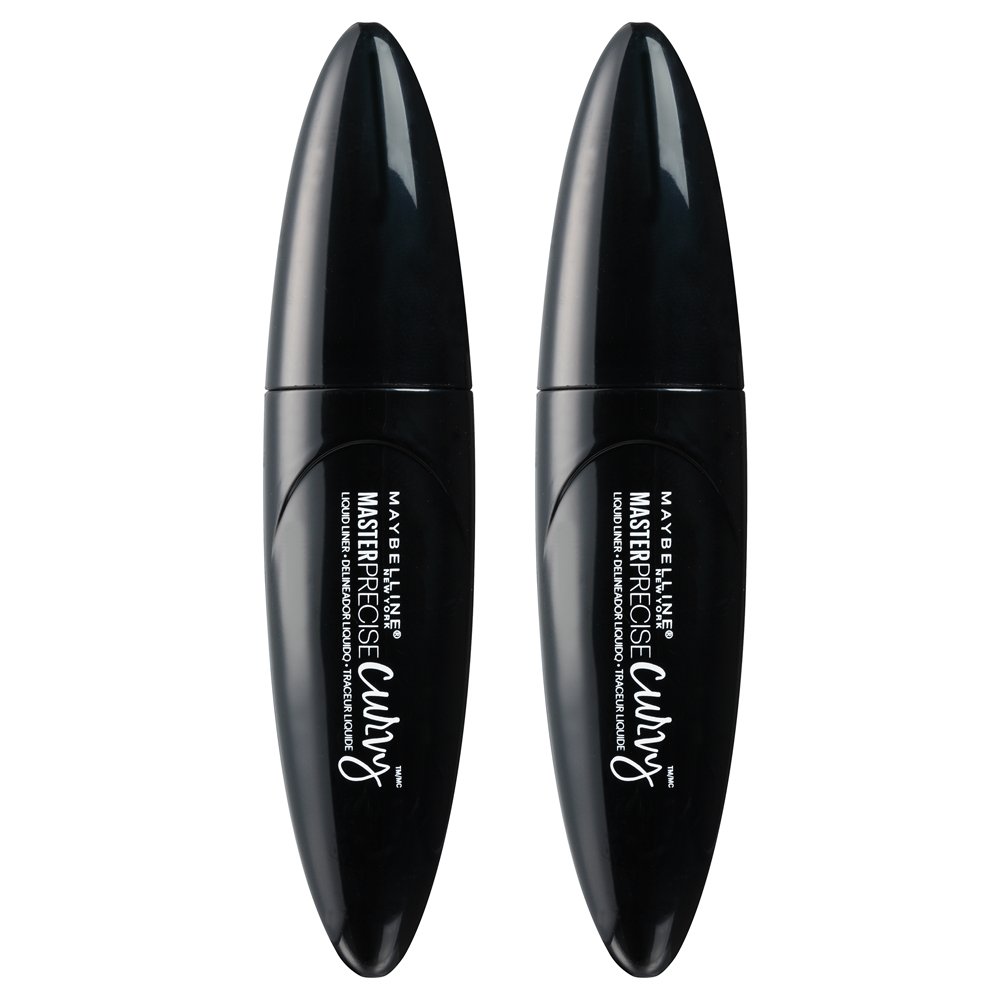 Maybelline New York Master Precise Curvy, negro, 2 unidades