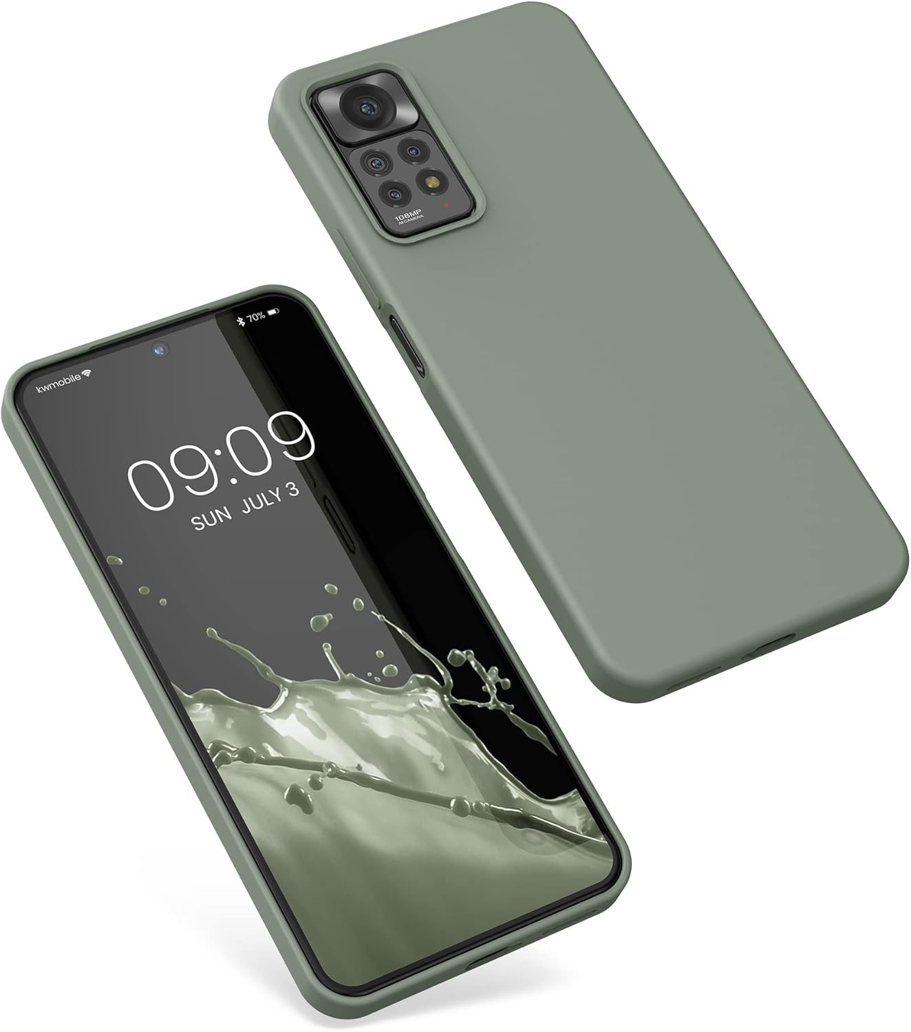kwmobile Funda compatible con Xiaomi Redmi Note 11 Pro  11 Pro (5G)  12 Pro (4G) – Funda de silicona TPU con acabado suave – Gris Verde