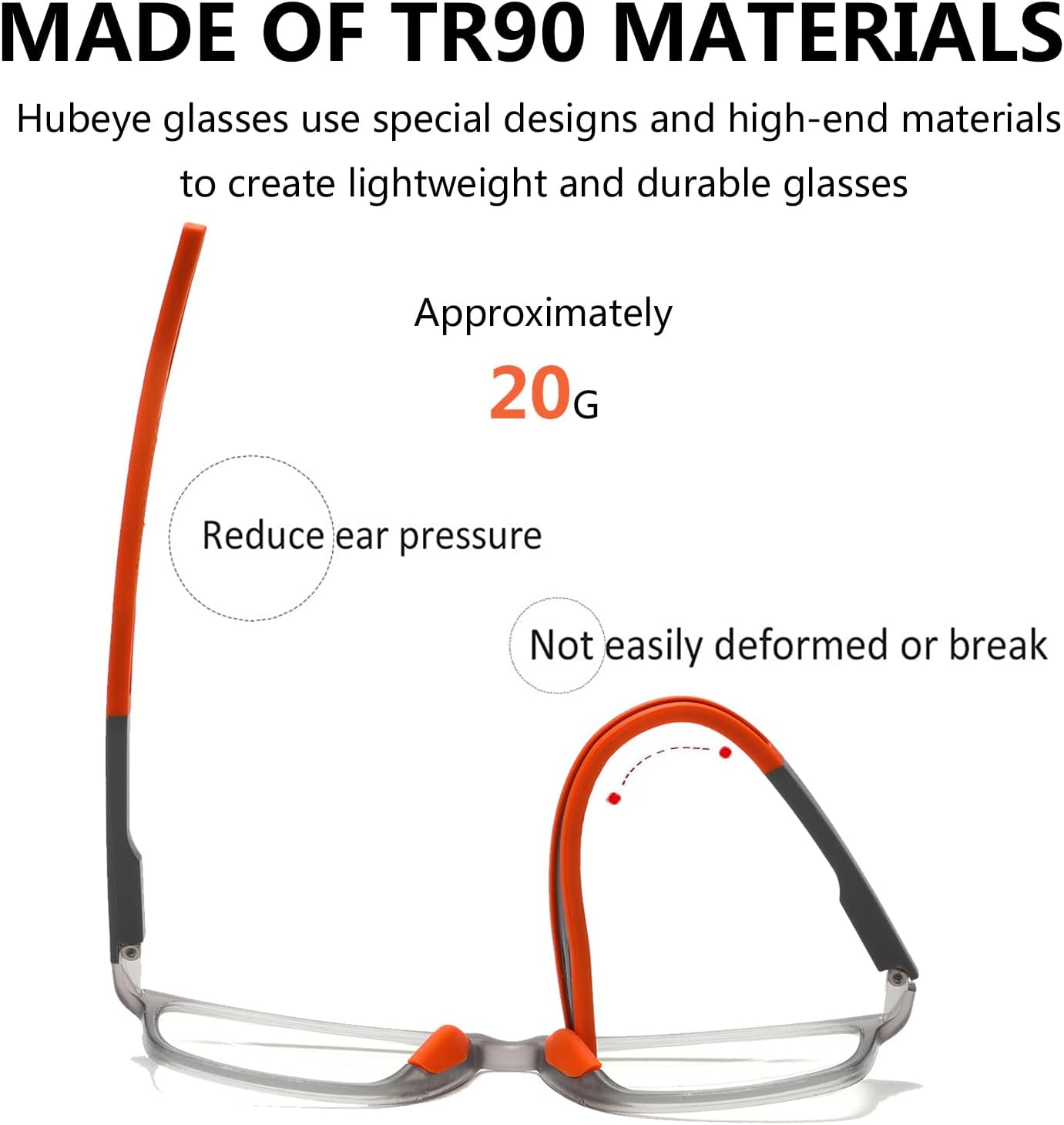 Hubeye 5 pares TR90 de gafas de lectura deportivas para hombres y mujeres ultraligeros flexibles anti-luz azul lectores +1.5