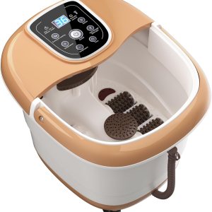 WELLHUT Masajeador de baño de spa para pies con bañera de calor para pies, marrón WELLHUT Masajeador de baño de spa para pies con bañera de calor para pies, marrón