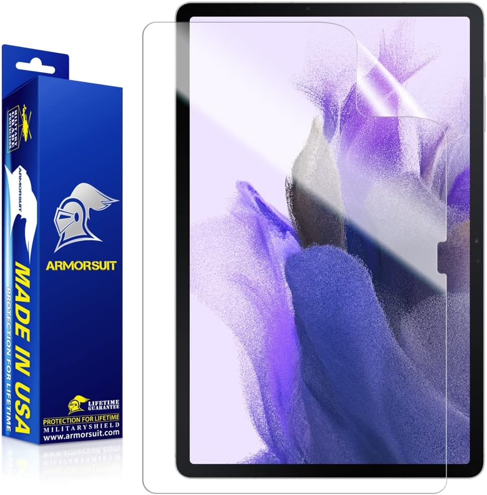 ArmorSuit MilitaryShield – Protector de pantalla para Samsung Galaxy Tab S7 FE 13.4″ (2021), cobertura máxima anti-burbujas HD película transparente