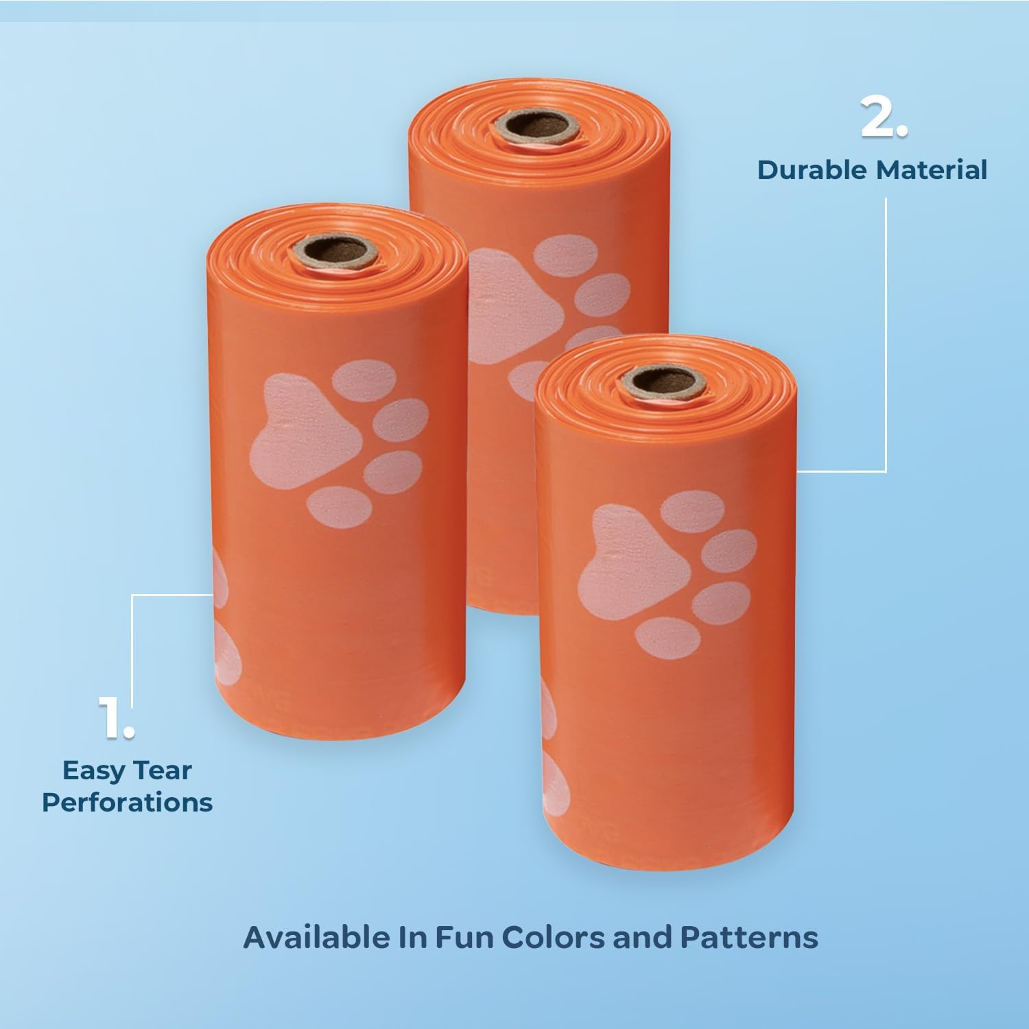Best Pet Supplies – Bolsas para limpieza de excremento de perro, rollo de repuesto, uso en exteriores, a prueba de fugas y desgarros, plástico