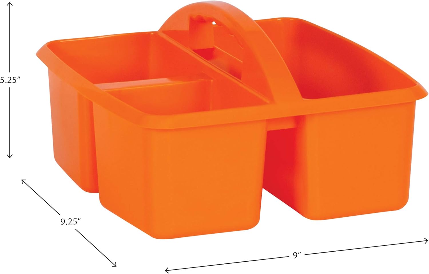 Teacher Created Resources Organizador de almacenamiento de plástico portátil naranja, paquete de 6 para aulas, habitación de niños y organización de