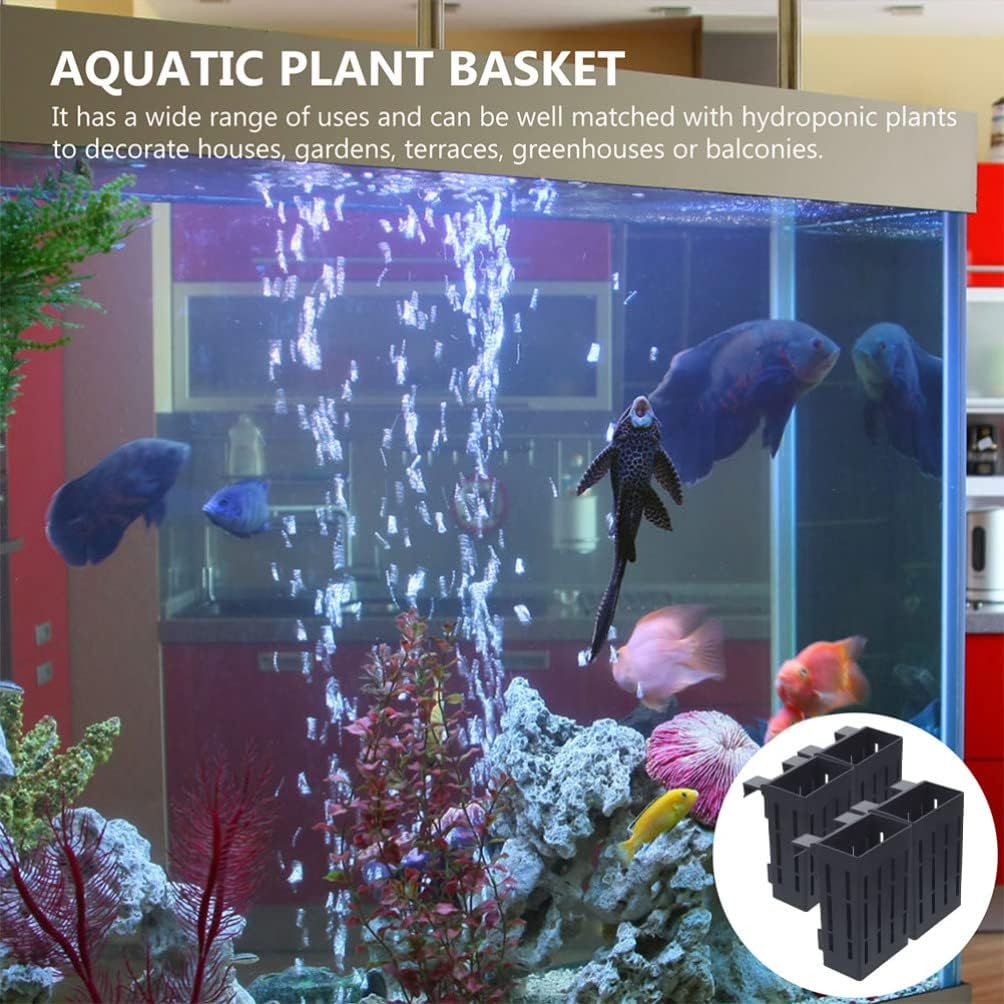 Ipetboom Soporte colgante para plantas de acuario, 4 piezas, maceta acuática con gancho, plantas acuáticas para acuario, plantas de agua para peces