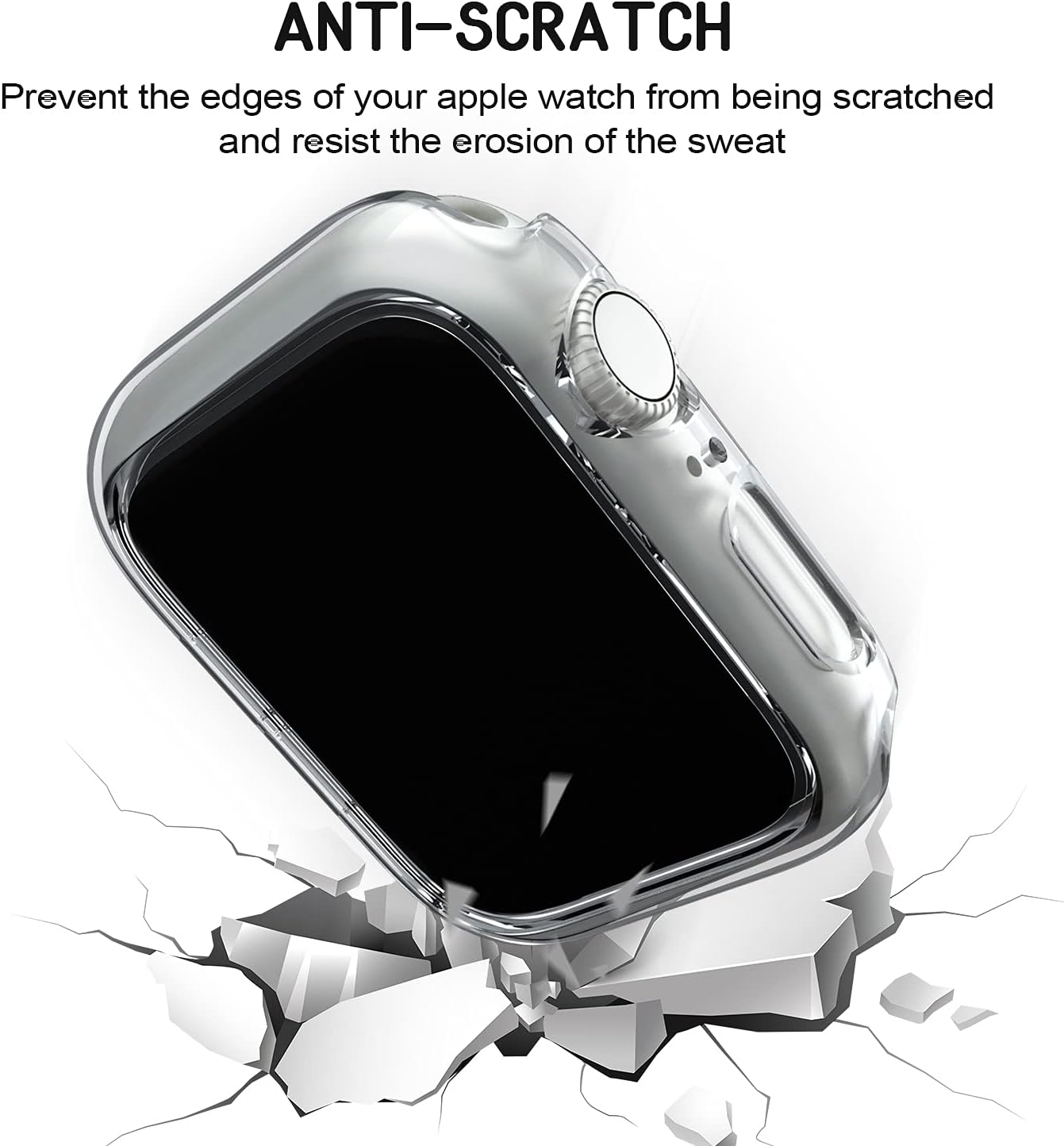 Paquete de 3 fundas compatibles con Apple Watch de 1.575 pulgadas Series 6, Series 5 Series 4 y SE, carcasa rígida de policarbonato protector sin