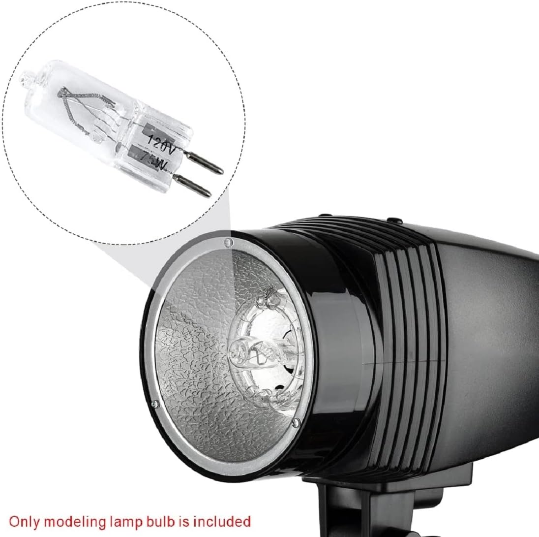 We Top Paquete de 5 bombillas de 120 V para estudio fotográfico, 2 pines, G5.3, 75 W, halógena, fotografía, para estudio, flash, luz estroboscópica