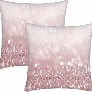 WONDERTIFY Bokeh – Juego de 2 fundas de almohada con purpurina brillante efecto difuminado color oro rosa para cojín decorativo, cama, sofá, 20 x 20 WONDERTIFY Bokeh – Juego de 2 fundas de almohada con purpurina brillante efecto difuminado color oro rosa para cojín decorativo, cama, sofá, 20 x 20