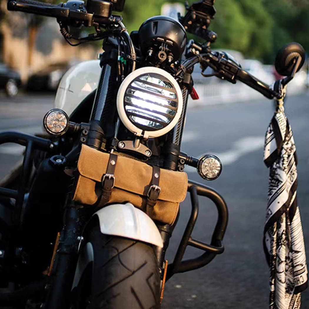 Bolsa de manubrio de motocicleta de estilo retro, bolsa de herramientas para horquilla de motocicleta, bolsa de herramientas de motocicleta, bolsa
