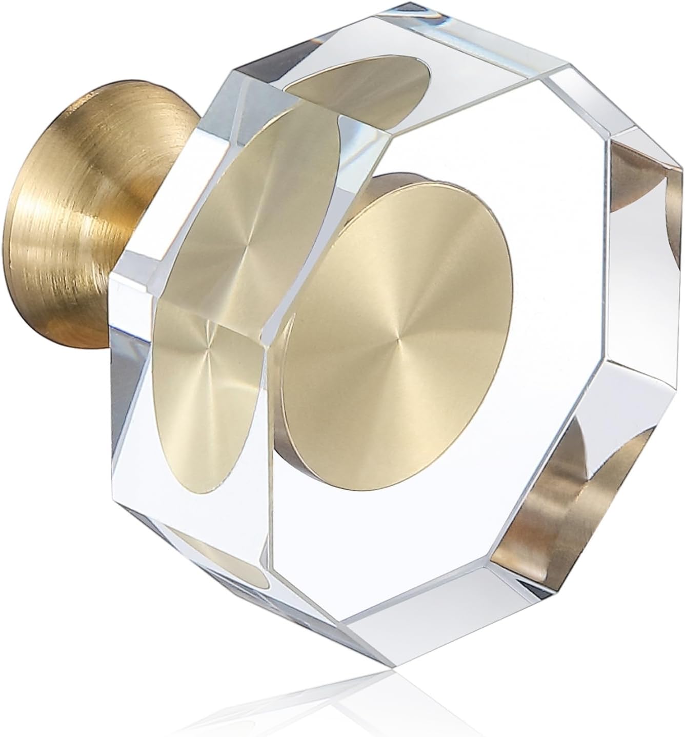 Paquete de 6 pomos de cristal blanco de calabaza de cristal de 1-14 pulgadas, pomos redondos de latón para cajones, tiradores de tocador, accesorios