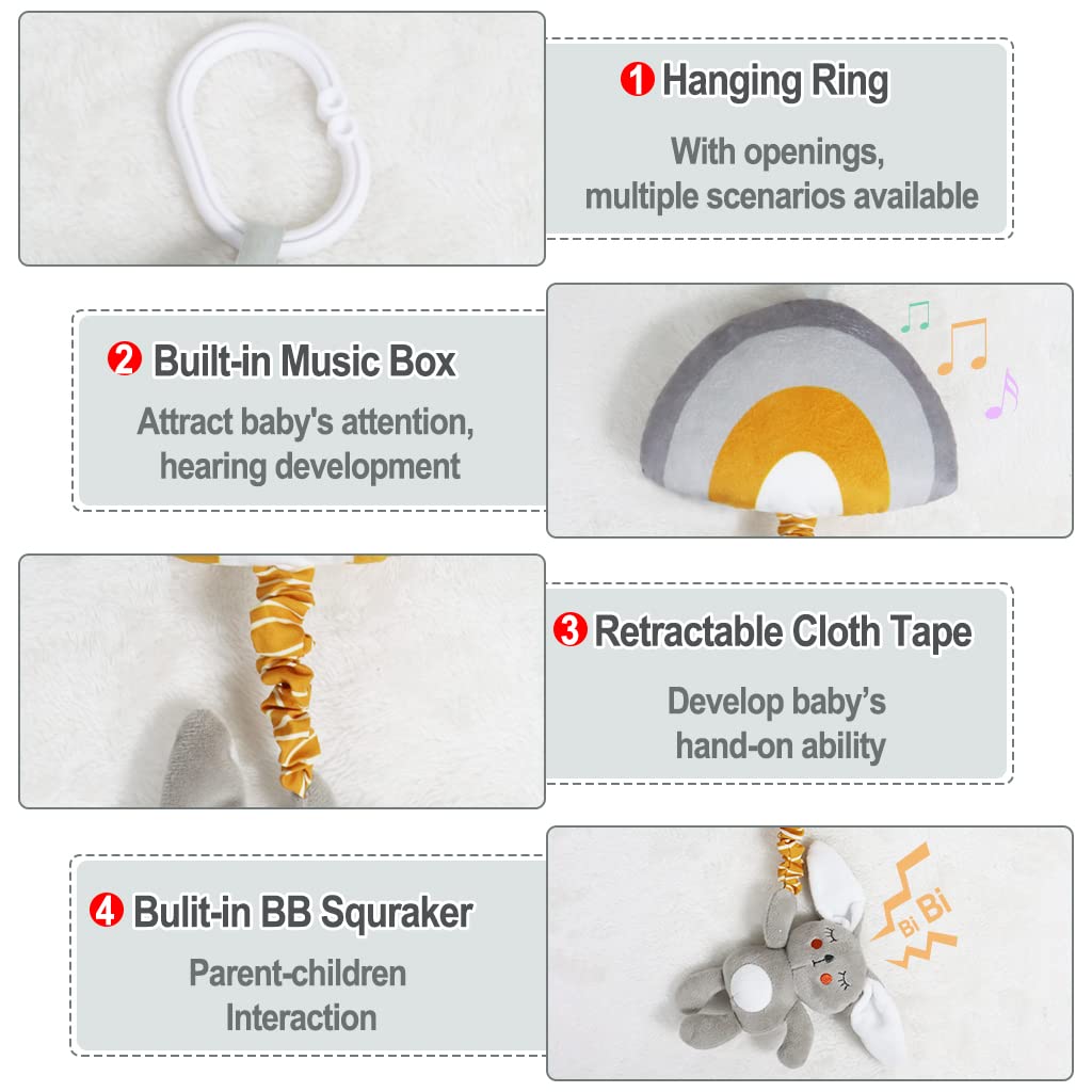 Juguete musical colgante para bebé con caja de música, juguetes sensoriales musicales para bebés, niños y niñas, cochecito de bebé, cunas,