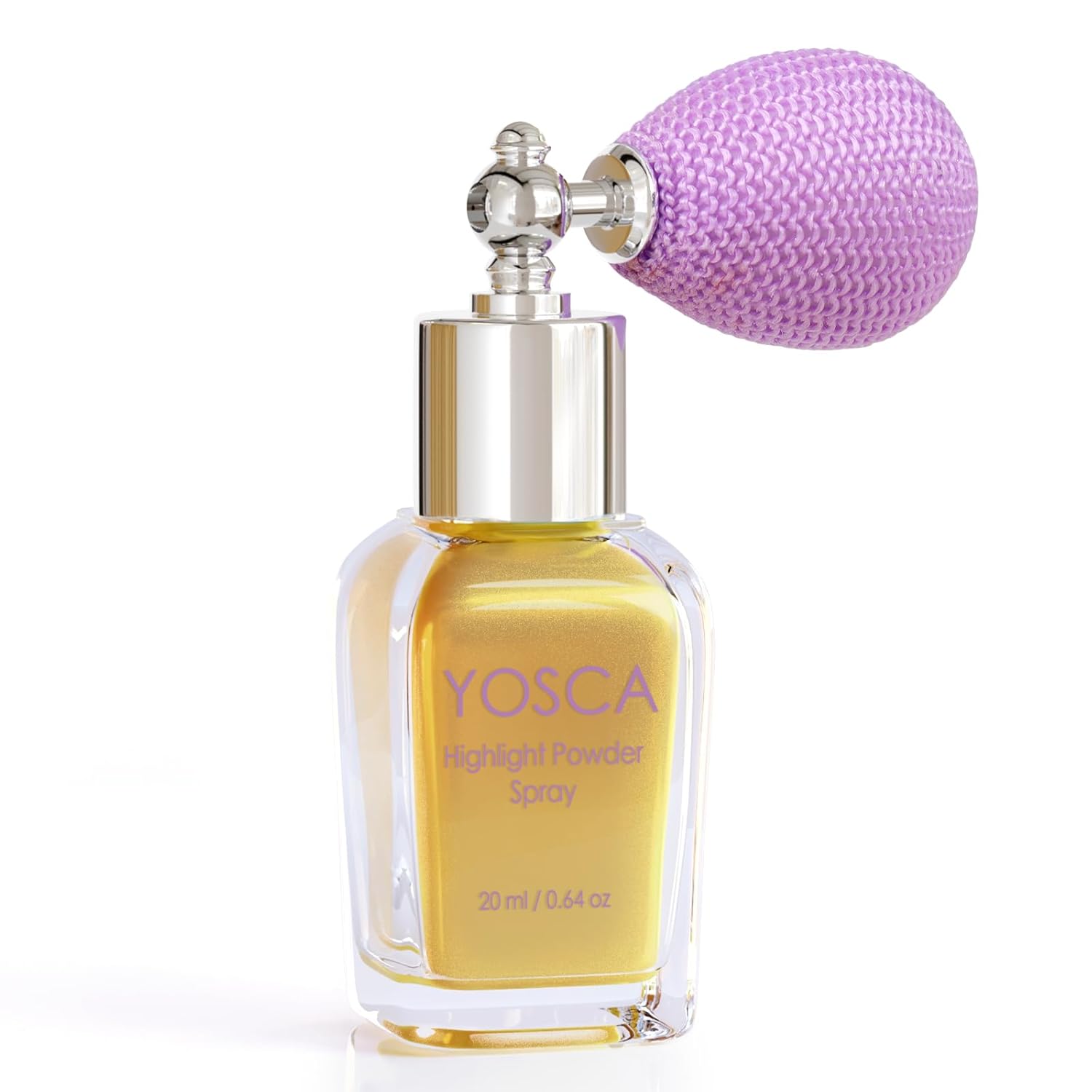 Yosca Espray en polvo iluminador, 0.7 fl oz (0.7 fl oz), polvo brillante de grado cosmético, brillo dorado, iluminador brillante, maquillaje,