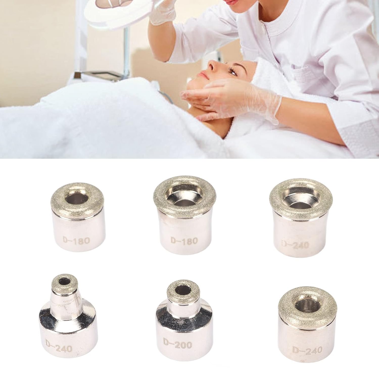 6 puntas de repuesto para cabeza de dermoabrasión de diamante, punta fina de diamante, puntas de diamante de dermoabrasión para máquina de belleza
