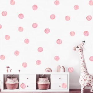 Calcomanías de pared con diseño de lunares, acuarela, círculo, arcoíris, extraíble, para niños, bebés, niñas, sala de estar, dormitorio, sala de Calcomanías de pared con diseño de lunares, acuarela, círculo, arcoíris, extraíble, para niños, bebés, niñas, sala de estar, dormitorio, sala de