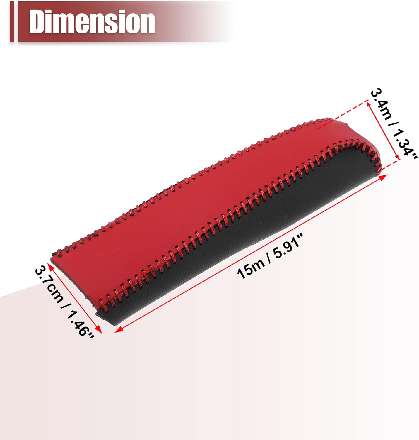 X AUTOHAUX Manija de coche manga freno de mano cubierta protector interior accesorios decoración negro rojo imitación cuero para Honda Civic 06-11